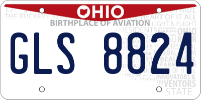 OH license plate GLS8824