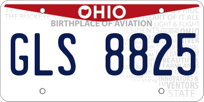 OH license plate GLS8825