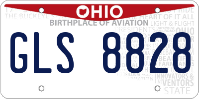 OH license plate GLS8828