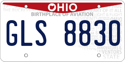 OH license plate GLS8830
