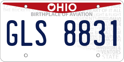 OH license plate GLS8831