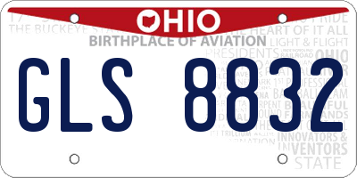 OH license plate GLS8832