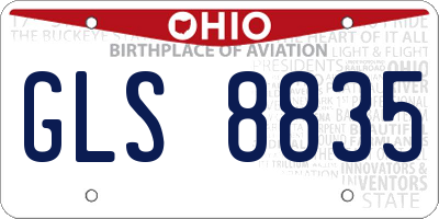 OH license plate GLS8835