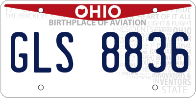 OH license plate GLS8836