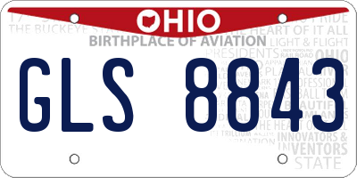 OH license plate GLS8843