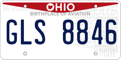 OH license plate GLS8846