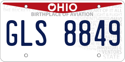 OH license plate GLS8849