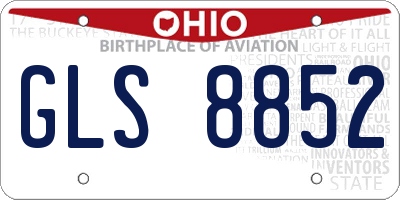 OH license plate GLS8852
