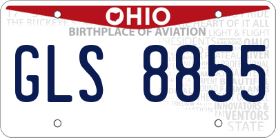 OH license plate GLS8855