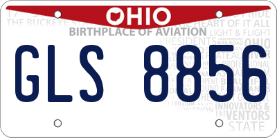 OH license plate GLS8856