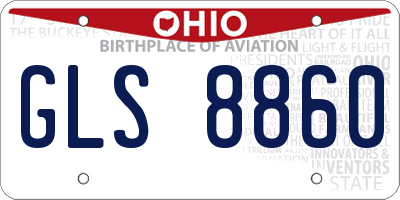 OH license plate GLS8860