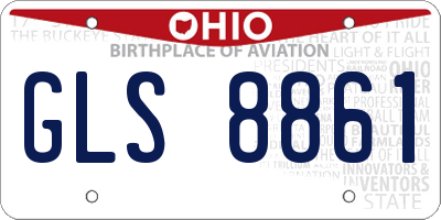 OH license plate GLS8861