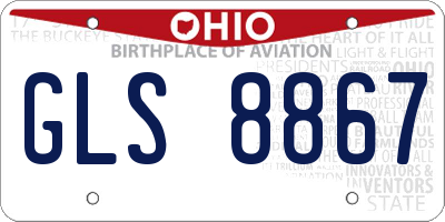 OH license plate GLS8867