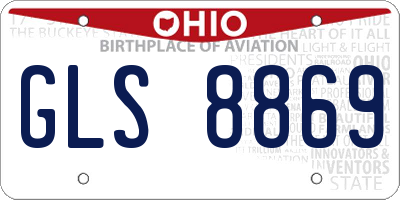 OH license plate GLS8869