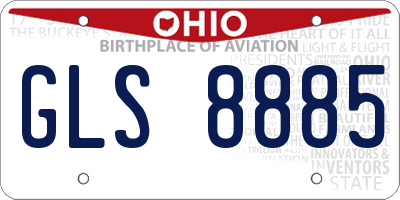 OH license plate GLS8885