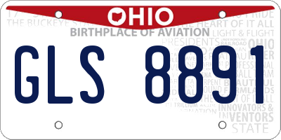 OH license plate GLS8891