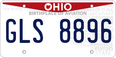 OH license plate GLS8896
