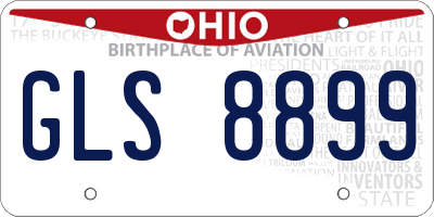 OH license plate GLS8899