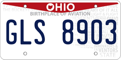 OH license plate GLS8903