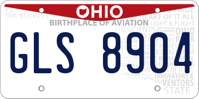 OH license plate GLS8904