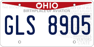 OH license plate GLS8905