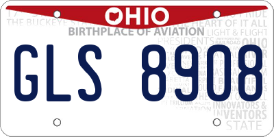 OH license plate GLS8908