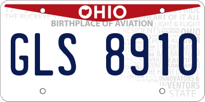 OH license plate GLS8910