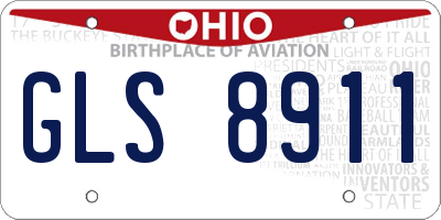 OH license plate GLS8911