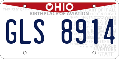 OH license plate GLS8914