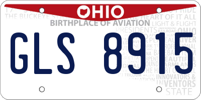 OH license plate GLS8915