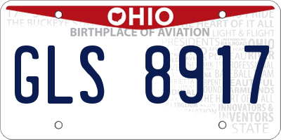 OH license plate GLS8917