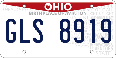 OH license plate GLS8919