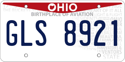OH license plate GLS8921