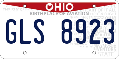 OH license plate GLS8923