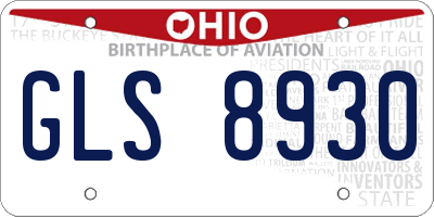 OH license plate GLS8930