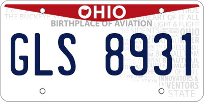 OH license plate GLS8931