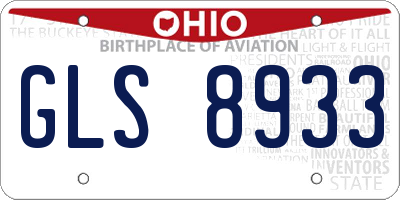 OH license plate GLS8933