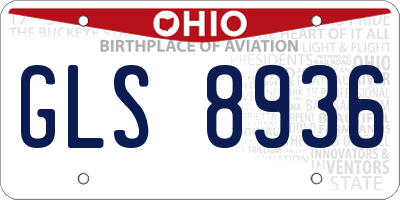 OH license plate GLS8936