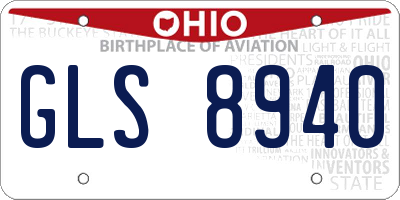 OH license plate GLS8940