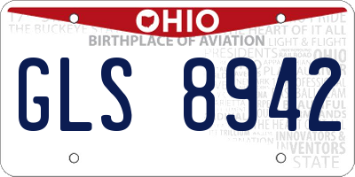 OH license plate GLS8942