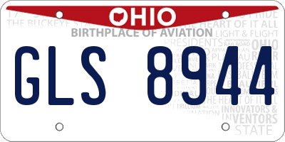 OH license plate GLS8944