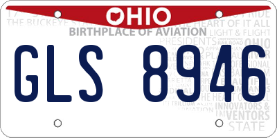 OH license plate GLS8946