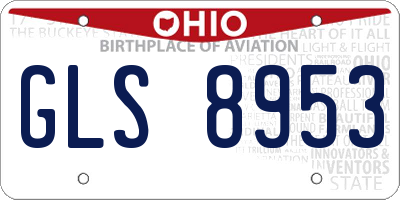 OH license plate GLS8953