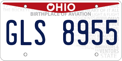 OH license plate GLS8955