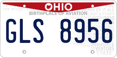 OH license plate GLS8956