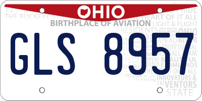 OH license plate GLS8957