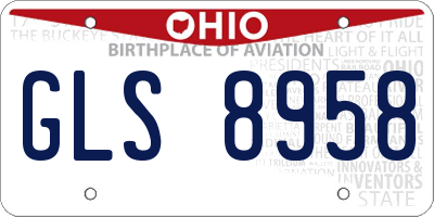 OH license plate GLS8958