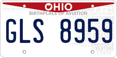 OH license plate GLS8959