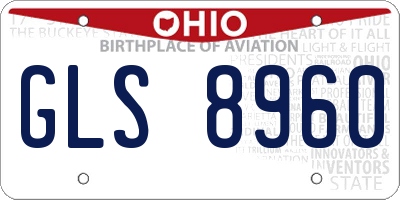 OH license plate GLS8960