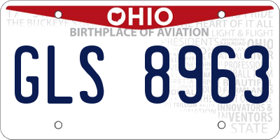 OH license plate GLS8963